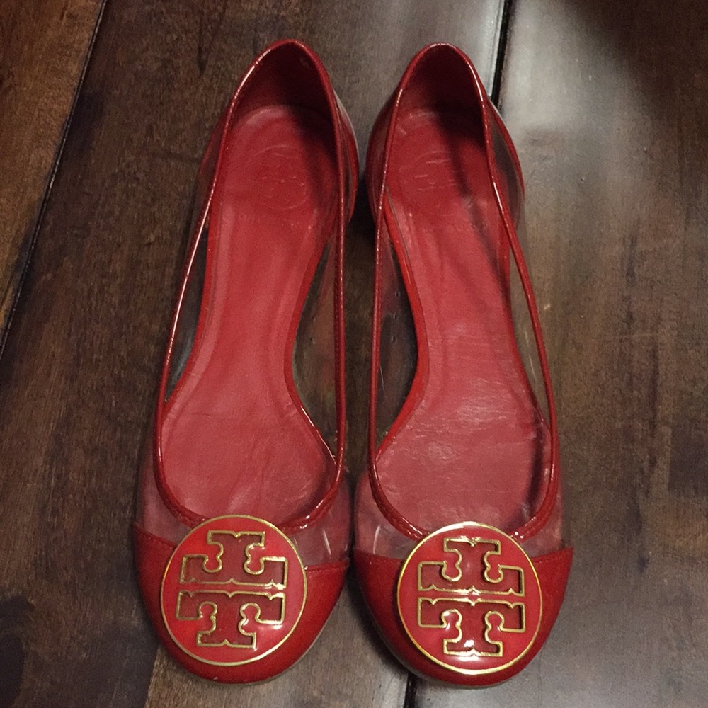 Tory Burch red/clear Ballet